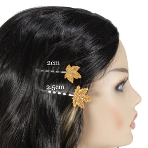 Set of two maple leaf bobby pins