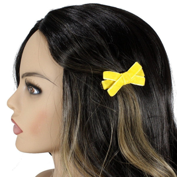 Cute velvet bow hair clip for girls