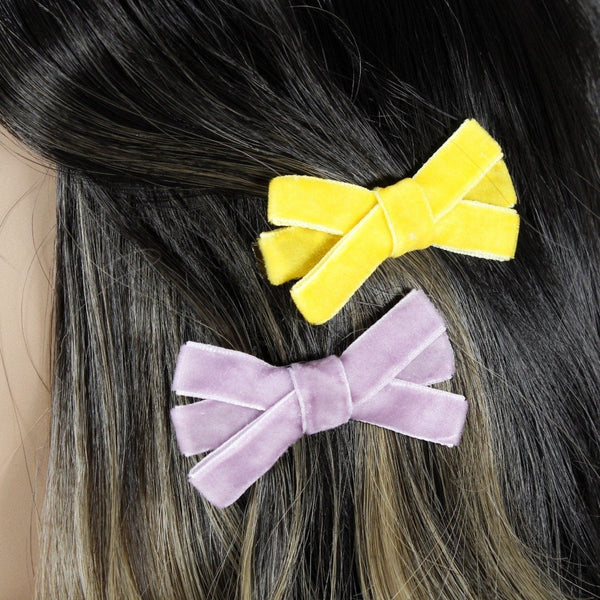 Cute velvet bow hair clip for girls