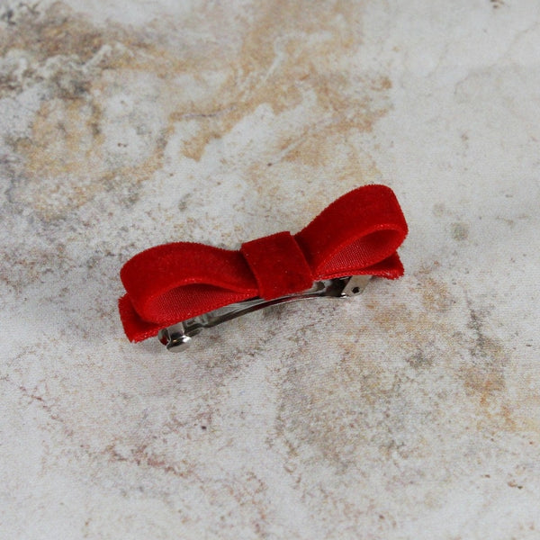 Velvet bow hair clip for girls