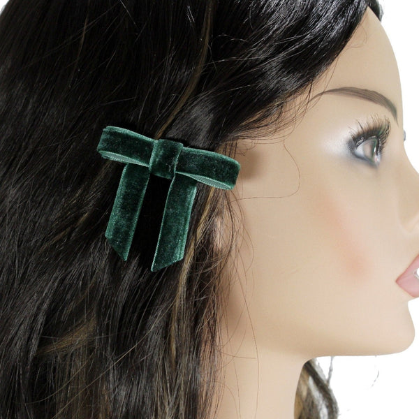 Velvet bow hair barrette clip for girl