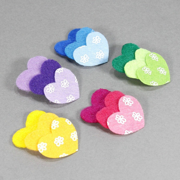 Colorful hearts snap hair clip for girls