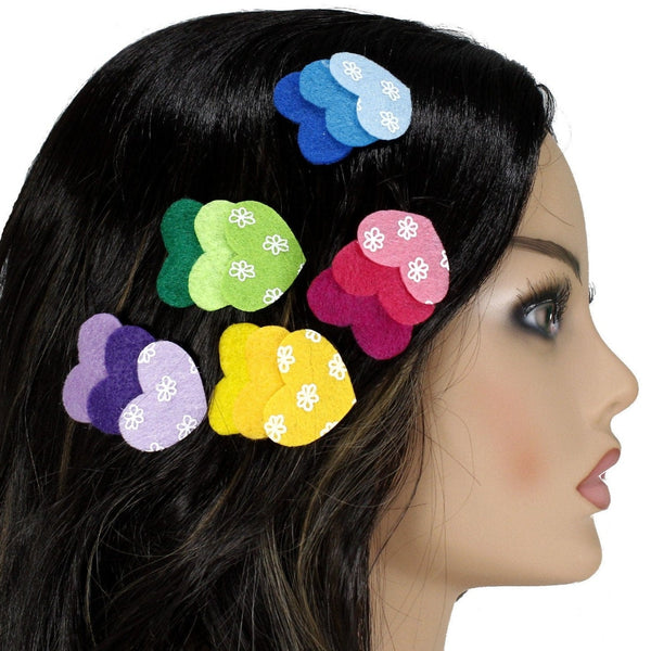 Colorful hearts snap hair clip for girls