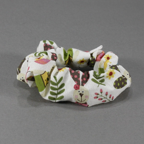 cute bunny print scrunchies for girls