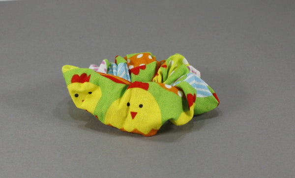 Cute yellow chicks print scrunchies for girls