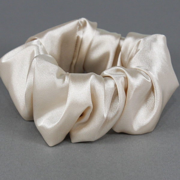 Silky satin ecru scrunchie for woman and girls