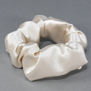 Silky satin ecru scrunchie for woman and girls