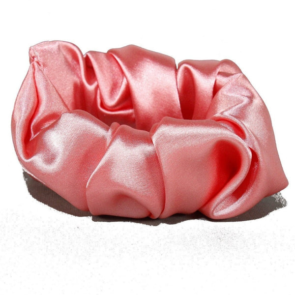 Silky satin pink scrunchie for woman and girls