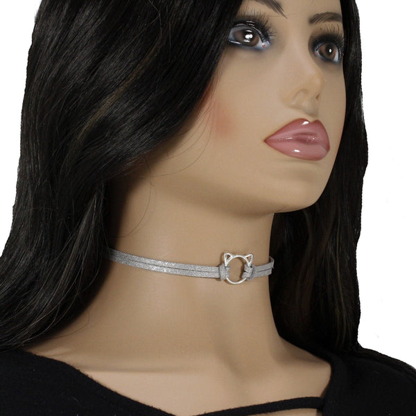 kitty head choker necklace for women