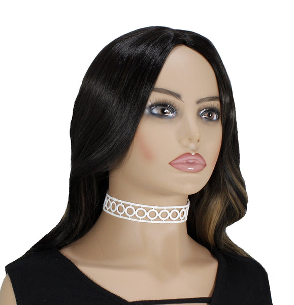 Elegant feminine simple white and black lace choker collar necklace for woman