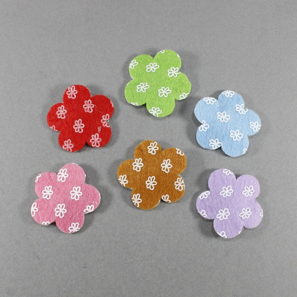 Set of 6  random color full covered flower hair clip for girls