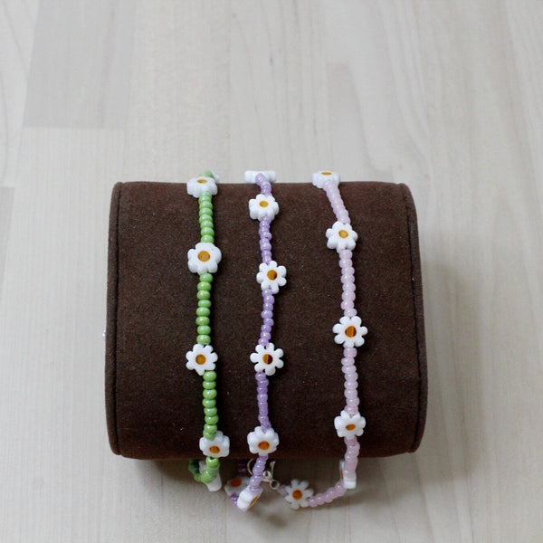 Cute white daisies adjastable bracelet for women