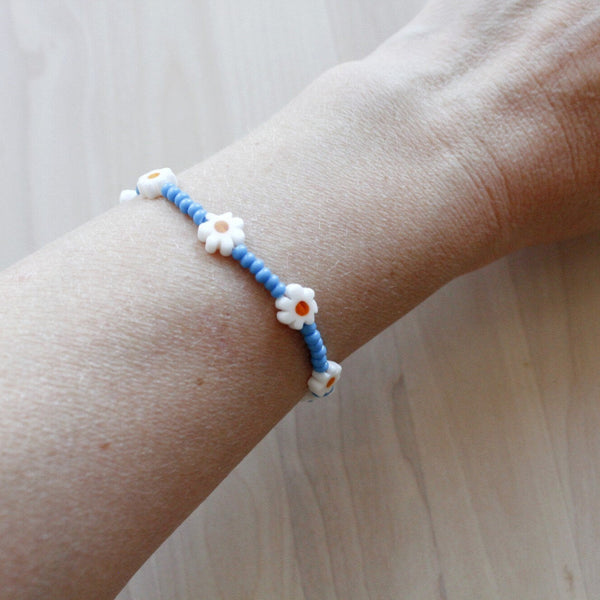 Cute white daisies adjastable bracelet for women