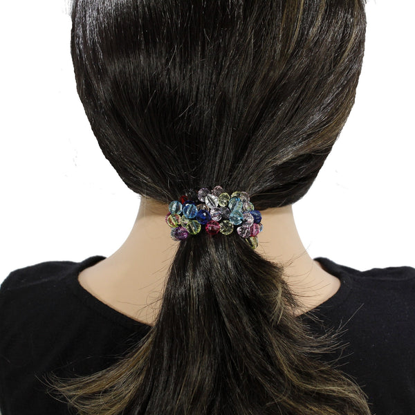 Cute crochet hair tie with beads embellishment for women and girls