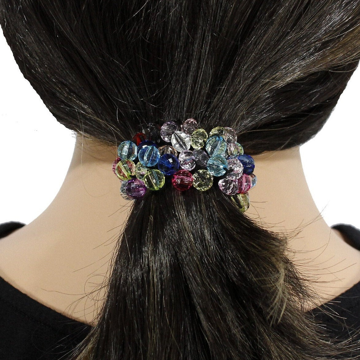 Cute crochet hair tie with beads embellishment for women and girls